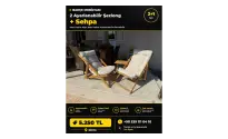 2 AYARLANABİLİR ŞEZLONG + SEHPA(UFAK MASA)