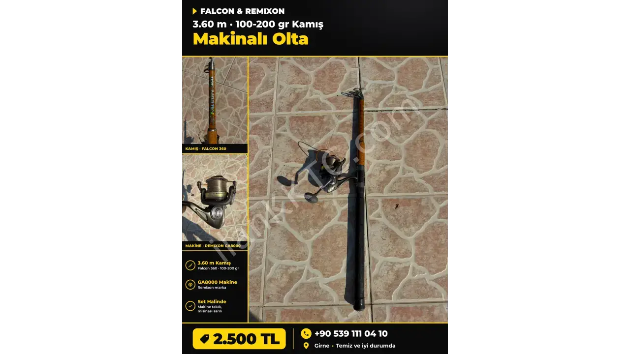 100-200GR 3.60 FALCON KAMIŞ - REMİXON GA8000 MAKİNALI OLTA