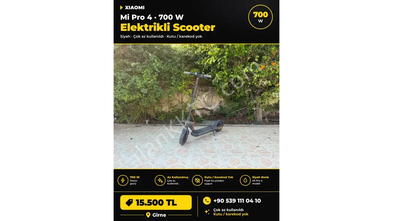 Xiaomi Mi Pro 4 700 W Elektrikli Scooter - Siyah