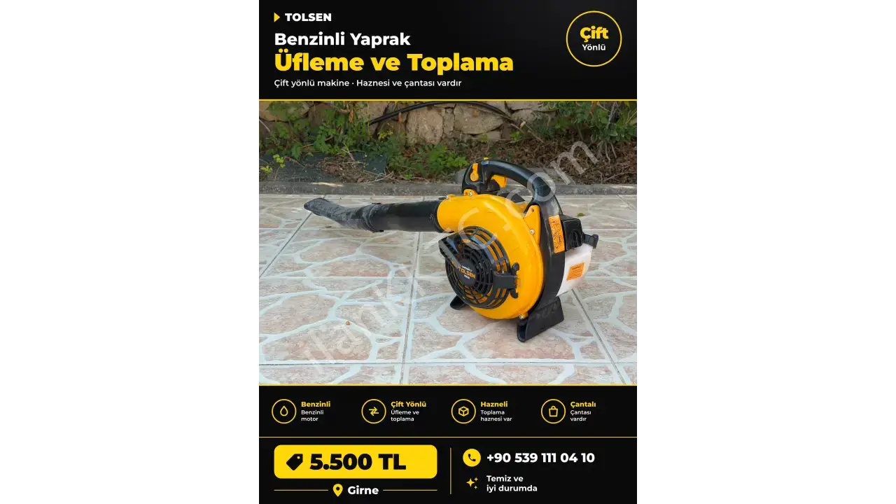 BENZİNLİ YAPRAK ÜFLEME VE TOPLAMA MAKİNESİ
