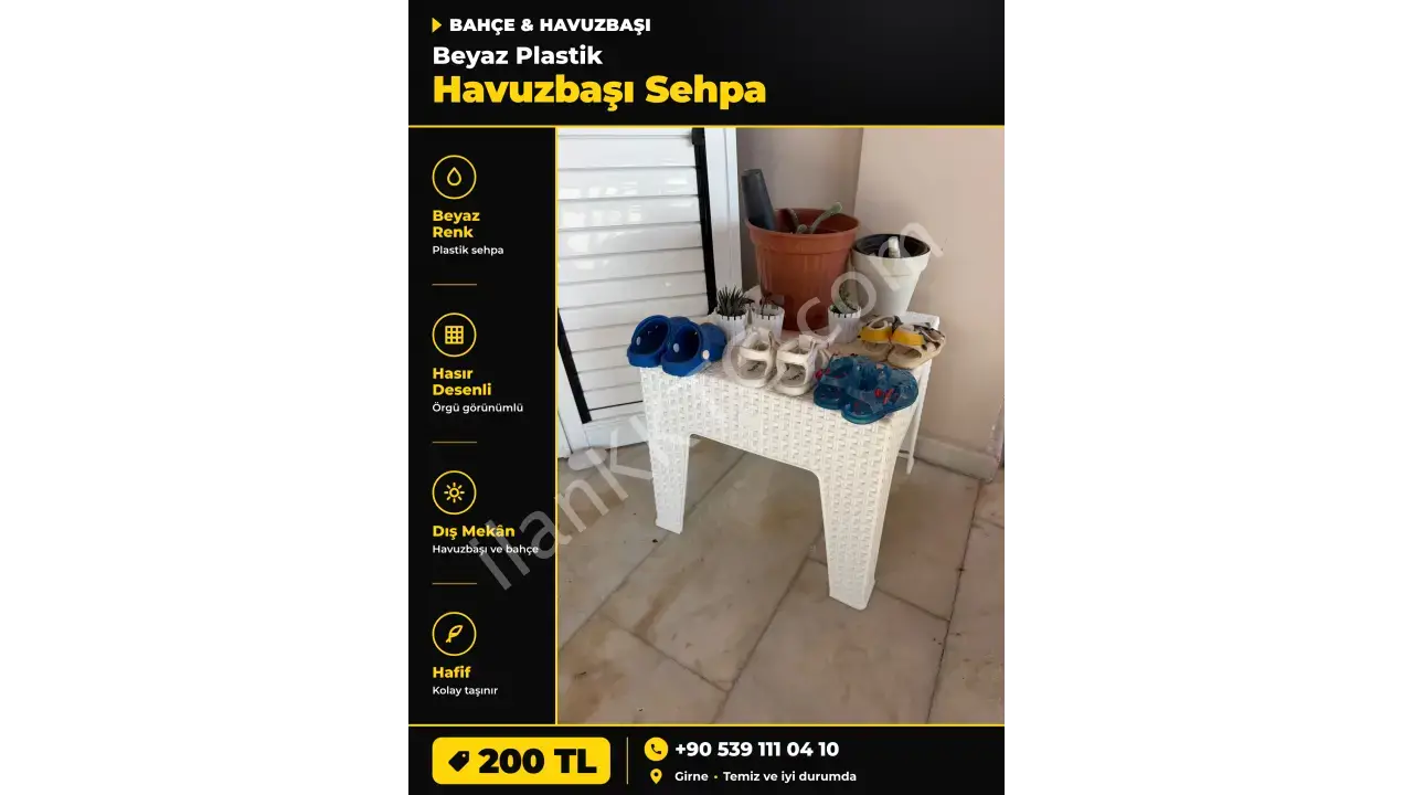 HAVUZBAŞI SEHPA - BEYAZ SEHPA PLASTİK