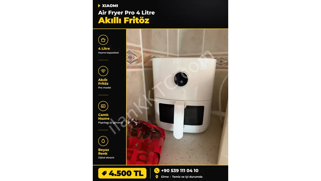 Xiaomi Air Fryer 4 Litre Beyaz Pro Akıllı Fritöz