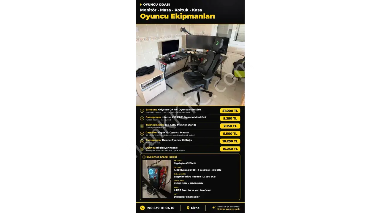 GAMİNG PC - TOPLU SATIŞ - KOMPLE SET