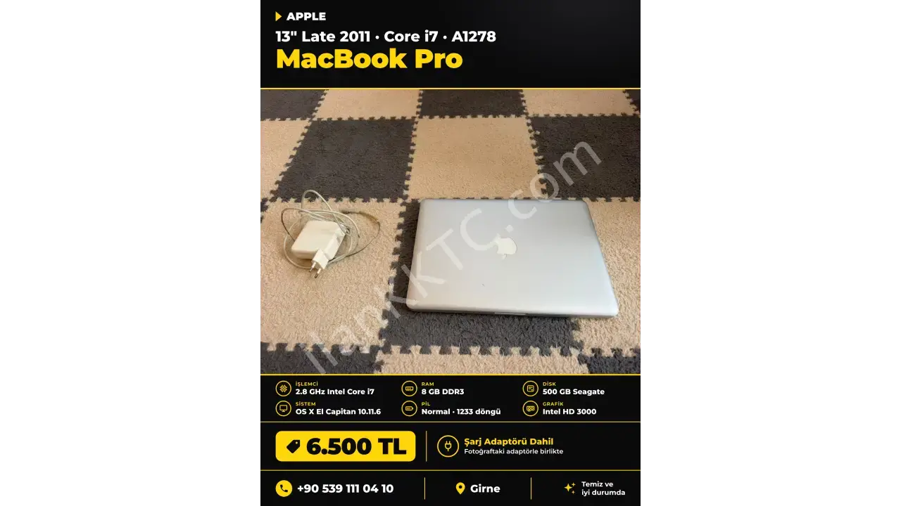 **MacBook Pro 13" Late 2011 – MacBookPro8,1 / A1278**
