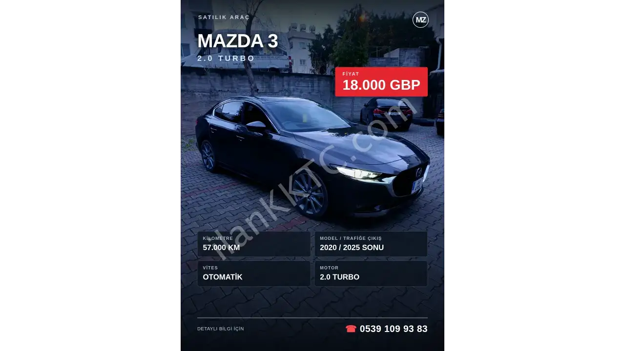 MAZDA 3 2020 Model 2025 Sonu Trafiğe Çıkış